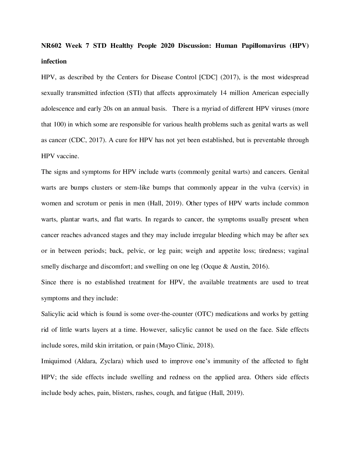 Preview image for NR602 Week 7 STD Healthy People 2020 Discussion Human Papillomavirus (HPV)